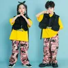 Scene Wear Kids Performance Hip Hop Dancing Costumes Short Sleeve T Shirt Cool Vest Tops Street Pink Cargo Pants Girls Boys