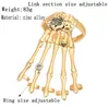 Bangle Fashion Gold Punk Bracelets Bangles for Women Halloween Accessories Skull Skeleton Hand Ring Elastic Steampunk Men Jewelry Gift