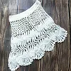 Women's Swimwear Women Sexy Skirts Ladies Beach Bottoms Handmade Cotton Knitted Crochet Mini Summer Hollow Out High Waist Cover-Ups