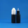 100 Sets/Lot 10ml Plastic Dropper BLACK Bottles Tamper Evident Child Double Proof Caps Long Thin Needle Tips e Vapor Liquid 10 mL Jgmqc