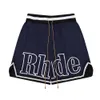 Designer Rhude Shorts Mens Mesh Short Summer Fashion Beach Elastic Band Pants Men High Quality Street Wear Red Blue Black Purple Pants