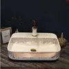 China Artistic Handmade Ceramic wash basin Lavobo Counter top ceramic special rectangulargood qty Xxixt