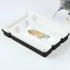 2024 Tableware Organizer Cutlery Storage Tray Knife Block Holder Spoon Fork Separation Box Kitchen Drawer Plastic Container Cabinet