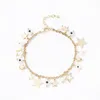 Bracelets à maillons Mode française Mini bijoux Cadeau quotidien pour femme Accessoires en forme de pentagramme Blanc Chaîne en œil du diable Délicat Charmant