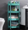Bathroom Shelves 4 3 Tier Plastic Rolling Utility Cart Multi Functional Storage Trolley for Bedroom Kitchen Movable Organizer with Wheels 230625
