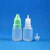 100 conjuntos de frascos conta-gotas de plástico de 10 ml tampa de prova de violação longo e fino bico de ponta de agulha para e líquido gota vapor e-líquido 10 ml Tvlat