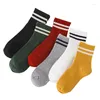 Women Socks Cotton Loose Striped Crew Colorful Harajuku Designer Retro 2023 Year Christmas Fashion Gifts Solid