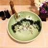 Orientare loto chiaro Cina Lavabo dipinto a mano Vaso da bagno lavelli da appoggio lavabo artistico lavabo in ceramica Wgwtn