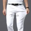 Jeans para hombres Broer Wang Men White Fashion Fashion Casual Classic Style Fit Slim Soft Possers Male Brand Advanced Stretch Pants J230814