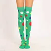 Sexy Socken Neue Frauen Mädchen Clown Cosplay Lange Socken Spaß Bunte Unregelmäßige Polka Dot Gedruckt Auf Knien Mädchen Lockige strümpfe