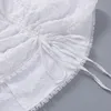 Abiti casual Elegante mini abito bianco con cinturino per spaghetti per le donne Moda senza maniche con coulisse Clubwear Abiti estivi corti sexy