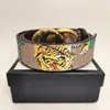 Mens Designer Belt Dames Fashion Belts Gold Buckle Tiger Print Leather Double Letterer met witte geschenkdoos maat 95-125 cm