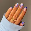 Kunstnagels 24 stks Kort Vierkant Frans Kristal Volledige Cover Afneembare Nagel Tips Nep Nials Druk op DIY Manicure