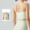 Designer LL Crop Top Tanktop Borstkussen Hardlopen Fiess Yogakleding Gymvest Hoge sterkte sportbeha Halter Hals Mouwloos 6 kleuren