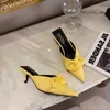 Женские летние сандалии прохладные тапочки для женщин в новой конфетки заостренной пряжки с высоким каблуком с высоким ножом 230615