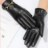 Cinq doigts gants femmes gant femmes en cuir de mouton véritable hiver élégant mode poignet lecteur haute qualité mitaines thermiques S2900