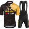 Комплекты велосипедных трикотажных комплектов Jumbo Visma France Tour Велосипедный трикотаж TDF Набор Мужская одежда Чемпиона Бельгии по велоспорту Wout van Aert Road Bike S