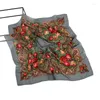 Foulards Style russe imprimé foulard anti-poussière coton écharpe pour dame fleur carré châle