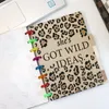 Söt Leopard A5 Loose Leaf Notebook Spiral Bindr Index Separator Page 6st Divider Diary Journal Refill Paper School Stationery