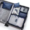 Kosmetiska väskor 6st reser förvaringspåse uppsättning för kläder snygg arrangör garderob resväska påse