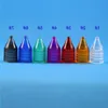 100 sets/partij 30 ml UNICORN Plastic Dropper Flessen Crystal Cap Lange Dunne Tip Brede Mond PE e Liquid Vapor Juice e-Liquide 30 ml Buwja