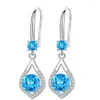 Dangle Earrings Korean Version Water Droplets Hook Brilliant Cubic Zirconia Style Crystal For Women Jewelry