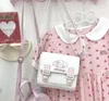 Encantadora melodía blanca rosa Cinnamoroll Pu cuadrado mini un bolso de hombro chica lindo accesorios suaves bolso con botón 3 colores