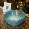 Jingdezhen Ceramic Art Countertop Wash Basin Bowin för badrum lavabo diskbänk badrum tvättbassäng runt eflxe