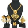 Necklace Earrings Set Fashion Trendy Nigerian Wedding African Light Big Pendant Party Dubai Jewelry FHK13363