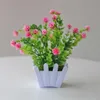 Planters Pots 1pc Artificial Potted Flowers Fake False Plants Desktop Ornament Office Outdoor Garden Home In Pot Decoration R230621