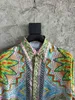 The latest designer brand shirt highquality real silk material exquisite printing design fashion loose man's shirts