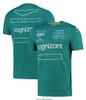 F1 Aston Team T-shirt Formuła 1 Racing Suit krótkie rękawowe koszulki Letni kierowca zielony Szybki suchy koszulka Męska Modna koszulka