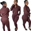 Designer Fleece Tracksuits Fall Winter Women Jogger Suits Pullover Hoodie And Pants Two Piece Sets Solid Sweatsuits Casual Sports Outfits Wholesale Clothes 8747