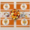 マットパッド感謝祭秋のオレンジストライプ農場46pcsパッドプレースマットキッチンアクセサリーダイニングテーブルマットコースターフェスティバルテーブルウェア230625