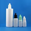 100 Sets 1 OZ 30 ml Kunststoff-Tropfflaschen WEISSE Flaschen Manipulationssichere Kappen Lange, dünne Spitzen LDPE E-Dampf-Zigarettenflüssigkeit 30 ml Tqaxb