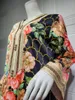 Ethnische Kleidung Luxuskleid Abaya Vintage Blumendruck Muslim Ramandan Eid Robe Strickjacke Lange Kleider Kimono Jubah Thobe Islamisches Gebet