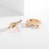 Stud Earrings Luxury Full Micro Zircon Crab For Women Girl Cartoon Cute Trend Gorgeous Party Dress Dailry Boutique Jewelry Gift