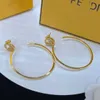 38% OFF F letter rhinestone large circle 925 silver needle niche design fashion and earrings for women