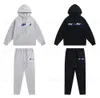 Дизайнерская толстовка с капюшоном Man Autumn Two Piece Set Trapstarr Suits White Blue Letters Полотенце с вышивкой Мягкий свитер Брюки Парный костюм Мужская дизайнерская одежда 0607