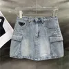 Plus Size Kleider Designer Denim Röcke Kleid für Frauen Designer Brief Abzeichen Kurze Mode Hohe Taille Frau Minirock Hiphop Streetwear S2JG