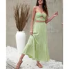 Abiti casual 2 pezzi Abiti da donna Twist Cut Out Crop Top Gonna con volant Set Maxi abito da festa