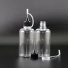 50 ml 100st Pet Droper Bottle Metal Needle Tip Needle Cap High Transparenta Droper flaskor Squeeze ånga E CIG EOTTU