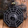 Pendant Necklaces Natural Black Obsidian Pendants Good Luck Necklace For Men Women Gift Carving Chinese Bangua Drop Fashion JewelryPendant P