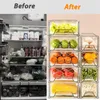 Storage Bottles Jars Refrigerator Organizer Box Fridge Organizers Bins Plastic Stackable Drawer Container for Kitchen Cabinets 230625