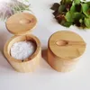 Storage Bottles Jars Wooden Jar Spice Bottle Seasoning Container Salt Box Condiment Sesame BBQ Cooking Herbs Organizer Kitchen Tool 230625