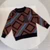 roupas infantis suéter infantil juvenil suéter mesclado com decote em O e mangas compridas designer de inverno X1Zz#