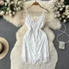 Casual Dresses Summer Celebrity Lace Sexig Deep V-Hals Package Hip Slim Thin Light Mature Wind Halter Dress