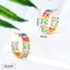 Boucles d'oreilles GODKI à la mode élégante boucle d'oreille multicolore pour les femmes mariage cubique Zircon CZ amérique du sud mariée bohème 2023