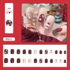 Unghie Finte 24 Pezzi Press On Fake Art Set Breve Acrilico Riutilizzabile Rosa French Nail Tips Kawaii Con Design Staccabile