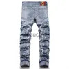 Męskie dżinsy męskie jeansy Jean Homme Streetwear Rinne dżinsowe spodnie Trendowe spodnie marki dla swobodnego solidnego motocyklisty Slim Fit Male Design Cozy J230626